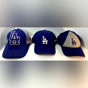 MLB Los Angeles Dodgers Hat Bundle/Lot (3) Medium/Large And one SnapBack